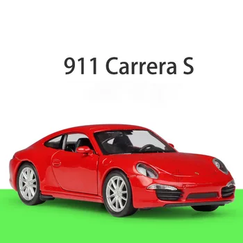 1/36 Моделей Игрушечных Автомобилей Porsche 911 Carrera S, Отлитых под Давлением Из Сплава С 2 Дверями, Открывающимися Металлическими Спортивными Игрушечными Автомобилями, Откидывающимися Назад Игрушками Для Детей