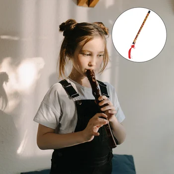 1 комплект/ 2 шт. Бамбуковая флейта, традиционный музыкальный инструмент для начинающих (флейта натурального цвета + Китайский узел + диафрагма для флейты, случайный 0