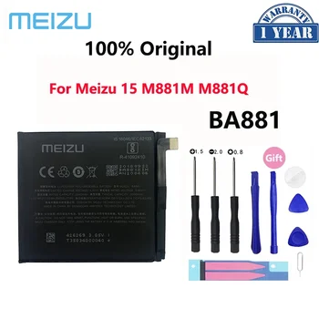 100% Новый Оригинальный 3000 мАч BA881 Батареи Для Meizu 15 M881 M881M M881Q Аккумулятор Мобильного Телефона Bateria