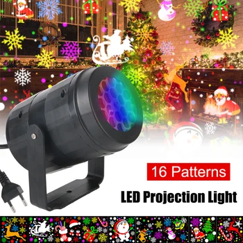 16 Моделей Автоматического RGB-Освещения AC 85V-260V Лазерный Светодиодный Проекционный Светильник Для Рождественской Праздничной Вечеринки EU Plug