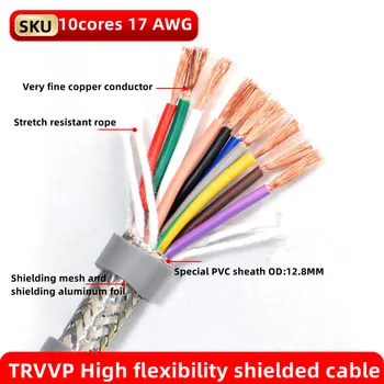 17AWG 2/3/4/5/6/7-12-жильный буксирный трос экранированный кабель 5 м гибкий провод из ПВХ TRVVP устойчивость к изгибу коррозионностойкий медный провод