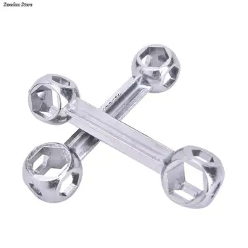 1шт Практичный шестигранный ключ для велосипеда в форме собачьей кости из сплава 10 в 1, прочный портативный инструмент для ремонта
