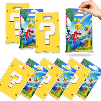 20 штук сумок для дня рождения Mario Bros 16,5 * 25 см, сумка для добычи Принца Персика, детские принадлежности для вечеринки, детские сумки для угощений, сувениры для вечеринок