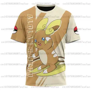2023 Мужские и женские 3D-футболки Pokemon Pikachu Raichu Для спорта и отдыха, Детские футболки с короткими рукавами 0