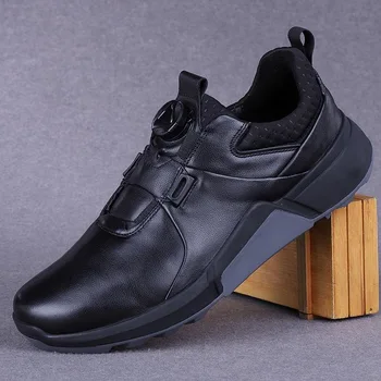 2024 Новая женская обувь для гольфа, черные кожаные спортивные кроссовки, мужские тренировочные туфли для гольфа с быстрой шнуровкой, Мужская высококачественная обувь для ходьбы, женская