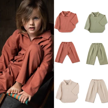 2024 Новые весенние комплекты детской одежды бренда Bonnie Для мальчиков и девочек, милые рубашки с длинными рукавами, топы и комплекты одежды с брюками 0