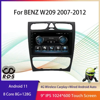 2din автомагнитола Android 11 Стерео для BENZ W209 2007-2012 Автомобильный мультимедийный плеер с GPS навигацией и RDS BT Wifi 4G Carplay