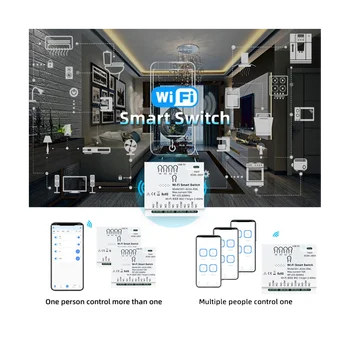 4-Канальный eWeLink WiFi Smart Switch RF433 7-32 В 2,4 Г WiFi Smartlife Модуль Домашней Автоматизации для IFTT Alexa Google Home
