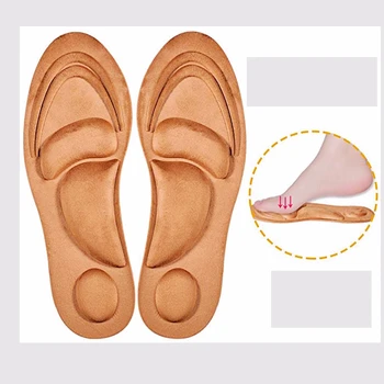 4D Губчатые Обувные Стельки Женские Мужские Обувные Вставки Стельки Для Поддержки Свода Стопы Дышащие Комфортные Стельки Вставки на Высоком Каблуке для Массажа
