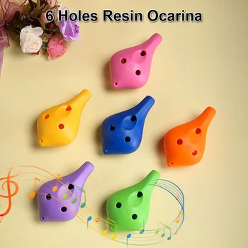 6 отверстий, Окарина Alto C из смолы, портативный музыкальный инструмент Ocarina в простом стиле для меломанов и начинающих