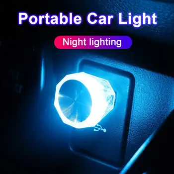 6шт Мини USB светодиодный автомобильный фонарь Автоматическая атмосфера Неоновый свет Подключи и играй Украшение Окружающий светильник Внутреннее освещение автомобиля Автомобильный стайлинг