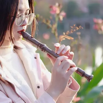 8-Луночный 8-луночный Кларнет G Key Чистящая Палочка Из Смолы Musical Flauta Коричневая Смола 8-Луночная Длинная Флейта Для занятий в классе 0