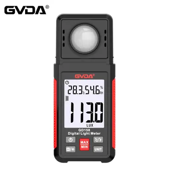 GVDA GD158 Экспонометр 200000 Люкс Цифровой Измеритель Освещенности Фотометр с Тестером Влажности и Температуры окружающей среды Люксметр 0