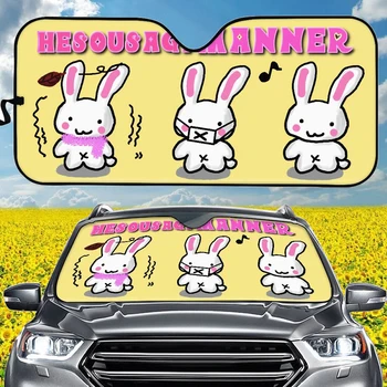 Kawaii Little White Rabbit Солнцезащитный Козырек на лобовое стекло автомобиля, Солнцезащитный Козырек на Лобовое стекло для мужчин, Защита салона автомобиля, Горячие Продажи