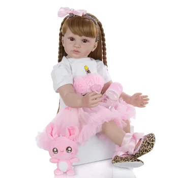 KEIUMI Новая 24-дюймовая кукла Baby Reborn Girl С мягкой силиконовой тканью, Реалистичный размер для малышей, Bebe Bonecas Meninas 0