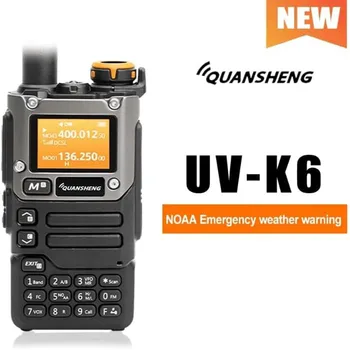 Quansheng UV-K6 Walkie Talkie Airband Radio Type C Charge UHF VHF DTMF Двухдиапазонное Двустороннее Радио с Функцией Оповещения о Погоде NOAA