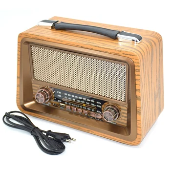 R-2066BT Деревянный Ретро Многополосный Перезаряжаемый FMRadio Многофункциональный Mp3-Плеер Открытый Портативный Беспроводной Bluetooth-Динамик S 0