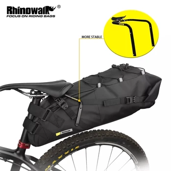 Rhinowalk Водонепроницаемая велосипедная седельная сумка, кронштейн стабилизатора, 10л-13л, задняя Велосипедная сумка большой емкости, держатель для багажника велосипеда, кронштейн для багажника велосипеда