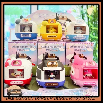 Sanrio Gourmet Mobile Food Truck Серии Blind Box My Melody Hello Kitty Аниме Куроми Фигурка Caja Ciega Mystery Box Рождественский Подарок