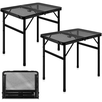Sintuff 2 шт, Походный стол для гриля, Складной стол для пикника на открытом воздухе, Противоскользящие ножки из алюминиевого сплава, Высота переносного походного стола