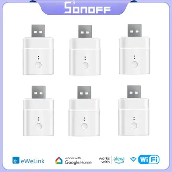 SONOFF Micro 5V Mini USB Адаптер Переключатель Wifi USB адаптер питания Умный дом Управление переключателем через приложение eWeLink Google Home Alexa