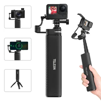 TELESIN 10000 мАч Power Bank Selfie Stick Зарядная Ручка для GoPro DJI Action 3 Osmo Insta360 action Camera Для смартфона