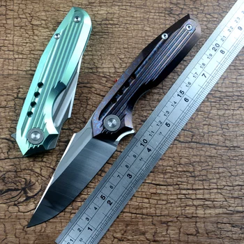 Twosun Knife TS194 Flipper, быстро Открывающаяся Титановая ручка, 3 цвета, Сталь D2, Складной инструмент для выживания, охоты на открытом воздухе.