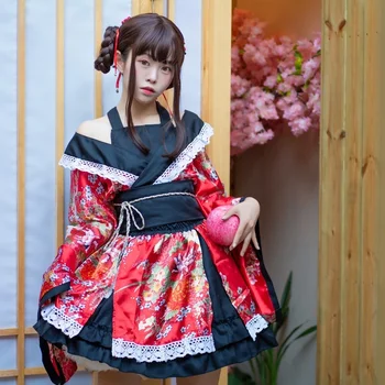 Азиатская традиционная японская одежда, кимоно, женское платье, японская девушка на сцене, кимоно джимбэй длинное кимоно