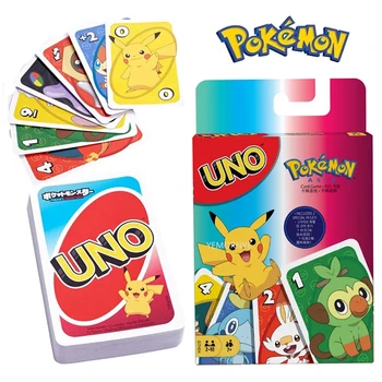 Аниме-игра Pokemon Pikachu фигурная карта UNO Game Семейные Забавные развлечения Настольная игра Покер Карты Подарочная коробка праздничный подарок