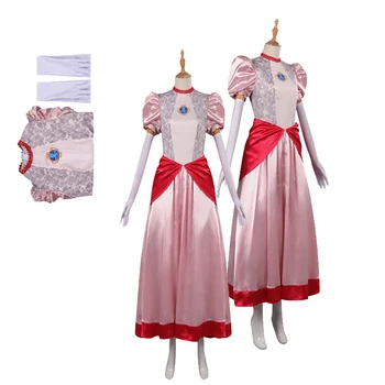 Аниме-костюм принцессы Пич для косплея для девочек, розовое платье Fantasia, женская одежда для маскировки на Хэллоуин, карнавальная вечеринка, женская роль
