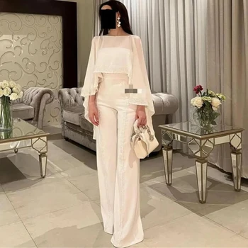 Белые вечерние платья из двух частей в арабском и мусульманском стиле 2024, сексуальная Русалка Дубай с корсетом 