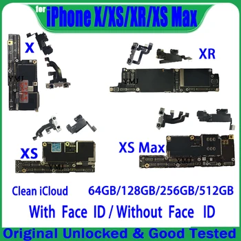 Бесплатная доставка Чистый iCloud для iPhone X XR XS Max Материнская плата 64 ГБ 128 ГБ 256 Г 100% Протестирована, хорошо работает Оригинальная материнская плата разблокировки