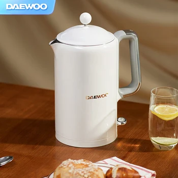 Бытовой электрический чайник DAEWOO емкостью 1,5 л, бойлер из нержавеющей стали 304, Мини-портативный чайник для офиса в общежитии