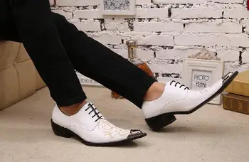Весенне-осенние новые кожаные туфли на шнуровке с белым принтом Borgues, повседневная деловая обувь с резным острым носком