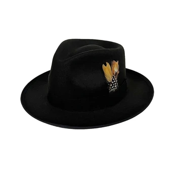 Винтажная фетровая шляпа для женщин, Мужская панама с пером, шапка фокусника, шерстяная фетровая шляпа, шляпа для косплея, шляпа для костюмированной вечеринки