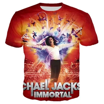 Винтажная футболка Майкла Джексона с 3D принтом Singer Street Для мужчин и женщин, модная футболка с коротким рукавом, хип-хоп футболка, топы, одежда