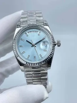 водонепроницаемые женские часы с циферблатом 36 мм и окошком календаря - элегантный и современный дизайн 0
