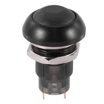Водонепроницаемый кнопочный выключатель с защелкой 12 мм SPST 2A IP67, черный