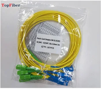 Волоконно-Оптический Патч-Корд 50шт 1 метр SC/UPC-APC Волоконно-Оптический кабель Sx Core G652D 3,0 мм Волоконно-Оптическая Перемычка Специально Для Бразилии