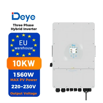 Горячий Продаваемый Готовый К продаже В ЕС Гибридный Солнечный Инвертор Deye мощностью 10 кВт 3 Фазы 2 MPPT С Низковольтной Батареей SUN-10K/12K-SG04LP3-EU Warehouse