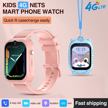 Детские смарт-часы для видеозвонков 4G, студенческие водонепроницаемые часы, калькулятор заряда батареи емкостью 700 мАч, детские умные часы для Xiaomi
