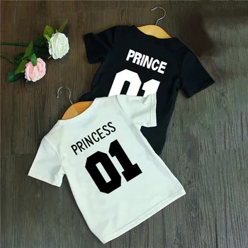 Детские футболки для мальчиков, девочек, принцев, принцесс 01, летняя футболка для малышей, детская футболка, детские модные топы, футболки