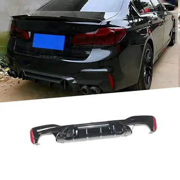 Диффузор для губ заднего бампера с наконечниками выхлопных газов для BMW 5 серии G30 G38 M Sport 2017-2020 M5 Style ABS Back Bumper Competition