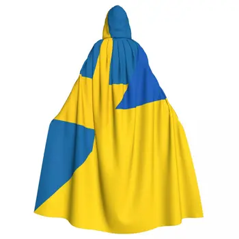 Длинный плащ-накидка с флагом Швеции и Украины, плащ-пальто с капюшоном, осенние толстовки