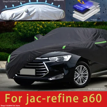 Для JAC Jiayue A60 Подходят наружные защитные чехлы для автомобилей с полным покрытием от снега Солнцезащитный козырек Водонепроницаемый Пылезащитный Внешний черный чехол для автомобиля