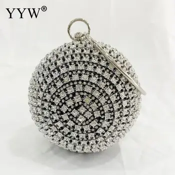 Женские вечерние металлические клатчи с бриллиантами, вечерняя свадебная сумочка, наплечная сумочка для новобрачных, браслеты, мини-сумка со стразами 0