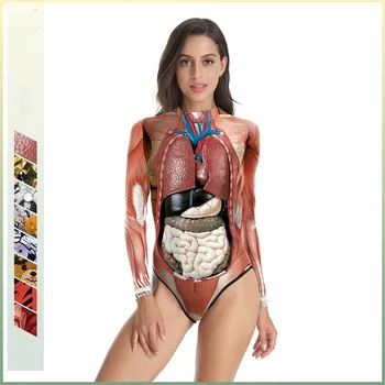 Женский цельный купальник для Хэллоуина с 3D цифровой печатью, взрослые девушки, аниме, костюмы для косплея, купальники, боди 0