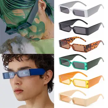 Женщины Мужчины Оттенки Очков Солнцезащитные Очки Прямоугольная Оправа Солнцезащитные очки Хип-Хоп Очки 0