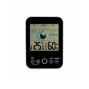 ЖК-цифровой термометр-гигрометр, датчик температуры в помещении, Монитор здорового ухода, Измеритель влажности, Метеостанция Черный
