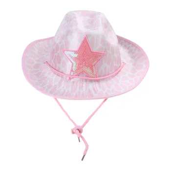 Западная розовая ковбойская шляпа Украшение для костюма кепки Предметы домашнего обихода 0